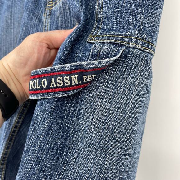 U.S. Polo Association Men's Carpenter Denim Shorts Sz 42 Long Hiking Camping - Picture 8 of 16